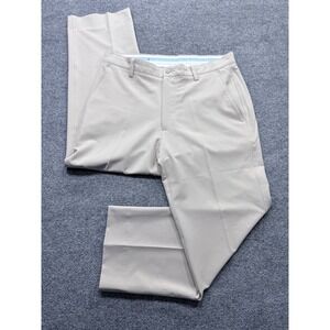 FootJoy Mens Performance Golf Pants Stone Khaki Stretch W34 L30 FJ Logo